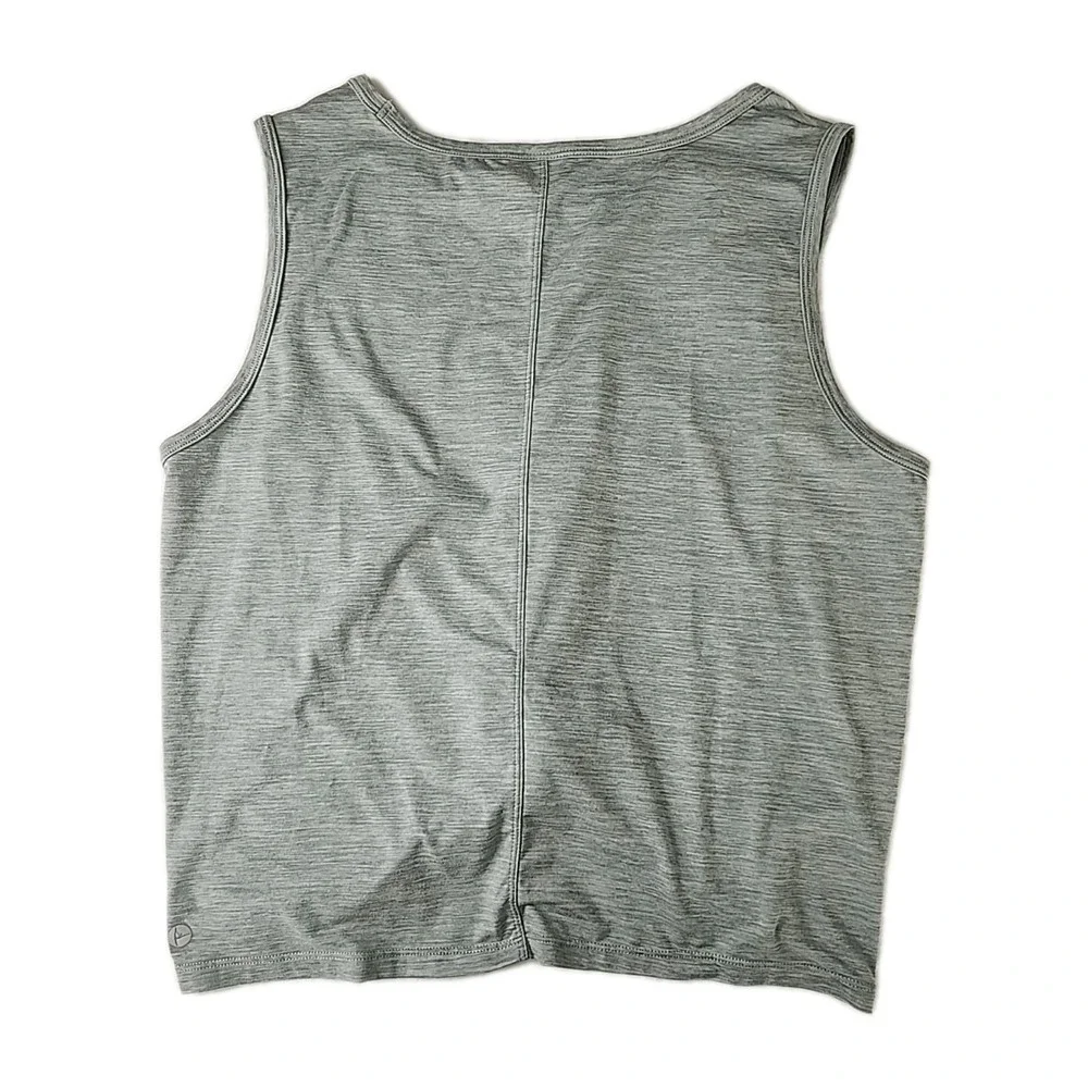 90 DEGREE By REFLEX Women's 2XL Workout Twist-Front Crop Tank Gray Stretch EUC - Picture 2 of 7